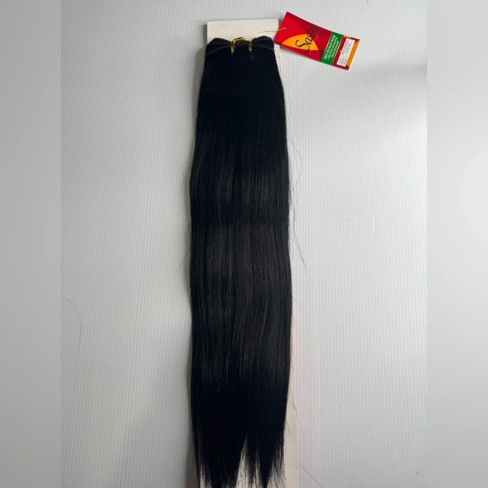 100% HUMAN HAIR | Black Weave Straight hair Extensions